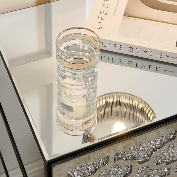 Mirrored Bedside Nightstand, Modern Side Table - Image 7