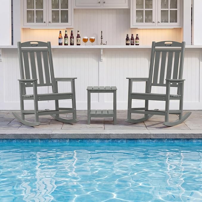 Outdoor Adirondack Rocking Chairs All-Weather HDPE Patio Rocker Chair - Image 2