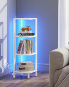 TUTOTAK Corner Shelf, 4-Tier Corner Bookshelf - Image 6
