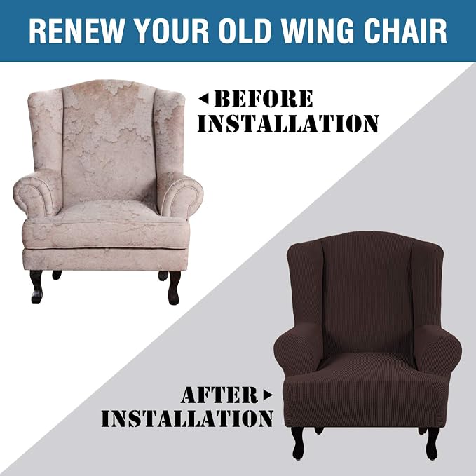 H.VERSAILTEX Wing Chair Slipcover Chair Covers - Image 4