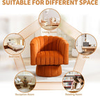 Swivel Accent Barrel Chair, Cute Comfy Small Round 360° Arm Chair, Velvet Sofa - Image 4