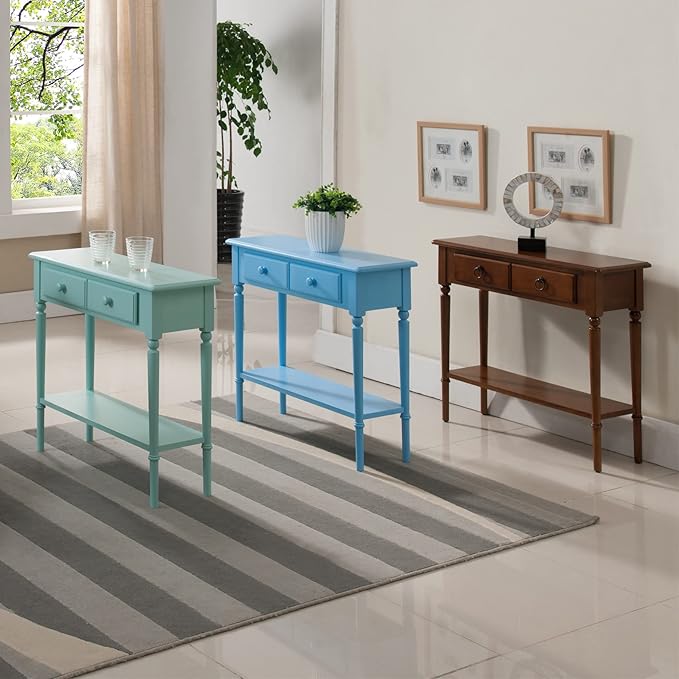 Leick Home Coastal Console Table, Solid Wood, - Image 2