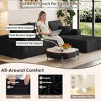 95" Cloud Sectional Couch with L-Shape Chaise, Modern Cloud Couch with Deep Seat - Image 5