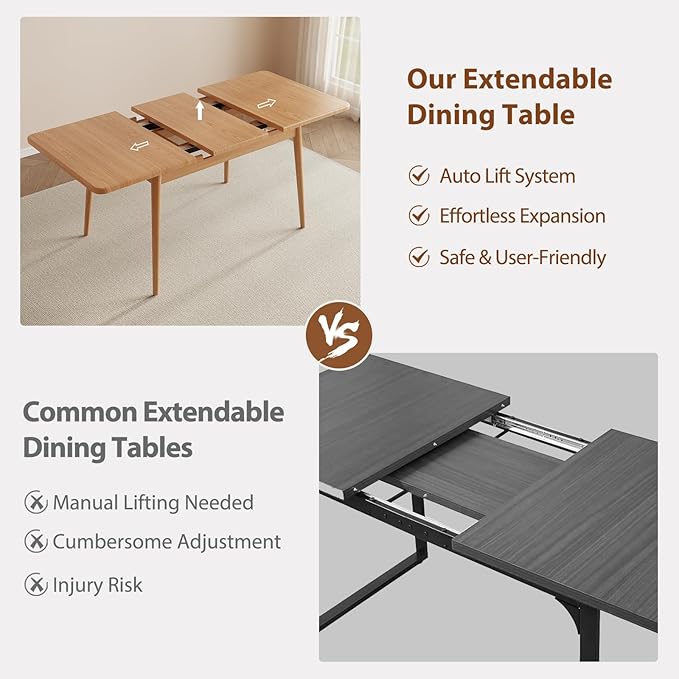 Muwuele Solid Wood Extendable Dining Table - Image 4