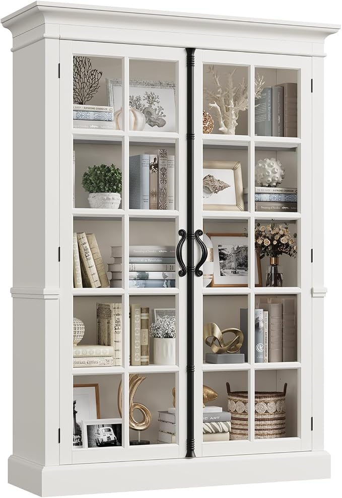 QUW Modern 65" Display Cabinet, 5-Tier Bookcase by QUW