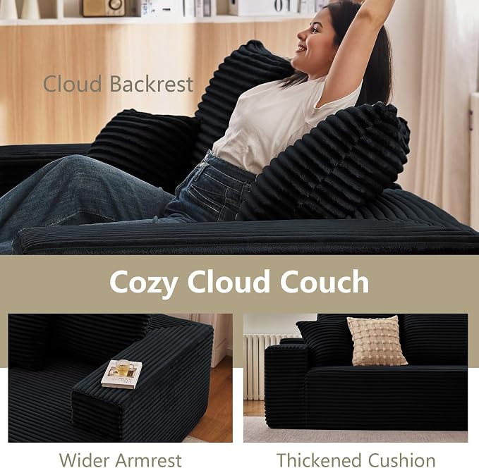 167.7" Sectional Cloud Couch for Living Room, Modular Floor Deep-Seat Sofa - Image 6