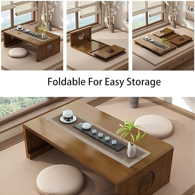 Folding Coffee Table Foldable Japanese Floor Table Low Table - Image 6