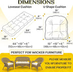 1 MIDDLE ONE Wicker Chair Cushions 3 Pieces Set - Image 2