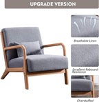 ANJ Mid Century Modern Accent Chair, Single Fabric Lounge Reading Armchair - Image 4