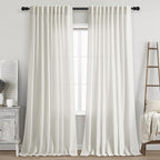 Cream Linen Curtains 90 Inches Long by Nanspring