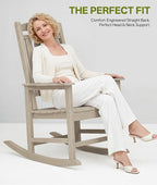 Outdoor Adirondack Rocking Chairs All-Weather HDPE Patio Rocker Chair - Image 5