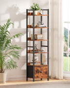 Furologee 6 Tier Bookshelf, Tall Shelf - Image 4