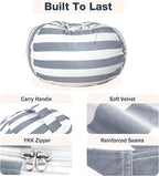 Lukeight Stuffed Animals Storage Bean Bag Chair Cover - Image 5