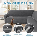 HDCAXKJ Corner Sectional Couch Covers Velvet Stretch L Shape Sofa Cover Soft - Image 4