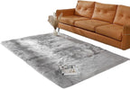 linmopm Faux Fur Rug Sheepskin Grey Shag Fluffy Fuzzy 5x7 ft Rugs by Limopmfauxfurproducts