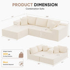 Homall 108" Modular Sectional Sofa, Boneless Couch - Image 2
