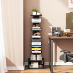 TUTOTAK Narrow Bookshelf, Vertical 8-Tier Bookcase, Spine Book Shelf - Image 6
