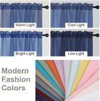 Sheer Curtains 63 Inch Length 2 Panels Set - Image 7