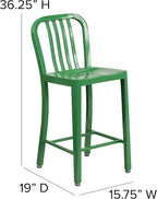 Flash Furniture Commercial Grade 24" High Green Metal Indoor-Outdoor Counter - Image 3
