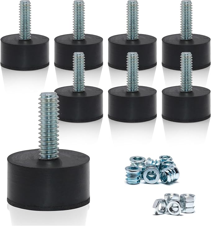 NEWBYTEK 1/4-20 Rubber Adjustable Furniture Leveler，8 Pack Leveling Feet Screws by DIYfurniturerepairtools