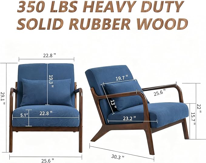 Set of 2 Mid Century Modern Accent Chair - Image 3