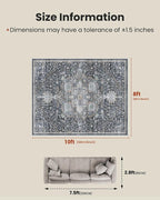 AMADA HOMEFURNISHING 8x10 Washable Area Rug, Low-Profile Large Area Rug - Image 2
