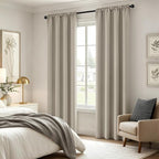 MIULEE 84 Inch Length Cobblestone Blackout Bedroom Curtains Set of 4 | Thermal - Image 4