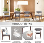 COLAMY Wooden Dining Chairs Set of 6, Modern Fabric Upholstered Dining Room - Image 4