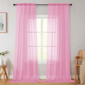 Pink Sheer Curtains for Bedroom Living Room 96 Inches Long 2 Panels, Modern by WelvetBLK