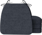 AAAAAcessories D-Shaped Chair Cushions, Machine-Washable Cover, Charcoal Gray by AAAAAcessories