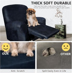 ANARACHON Recliner Chair Covers Leather Like, 4 Pieces Recliner Cover - Image 2