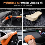 YeewayVeh 7PCS Car Interior Detailing Kit, Horse Hair Car Leather Brush - Image 2