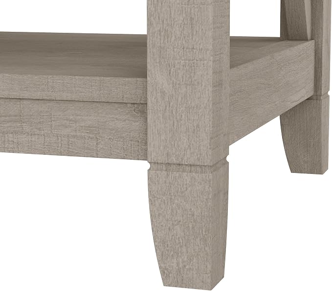Bush Home Key West Small 2 Shelf Bookcase in Washed Gray, Compact Home Organizer - Image 7