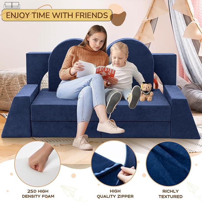 Fvkind 10 Pcs Modular Kids Play Couch, Foam Kids Play Couch - Image 5