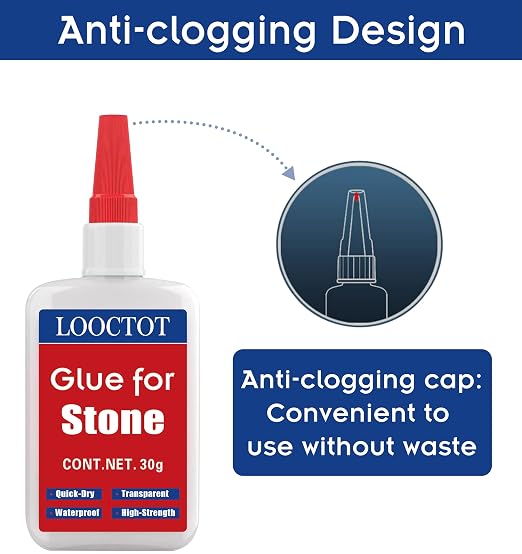 LOOCTOT 30g Stone Glue, Marble Glue, Super Instant Glue Bonding Between Stones - Image 2