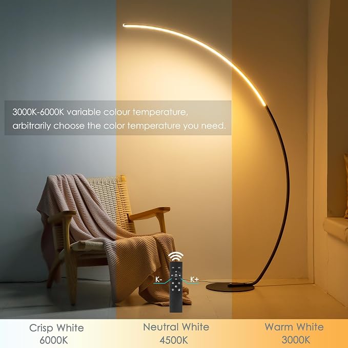 NUÜR Arc Floor Lamp, Arched Bright Floor Lamps - Image 2