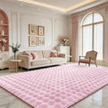 Pink Rabbit Plush Rug 6'x9', Fluffy Shaggy Area Rug by CHOVY