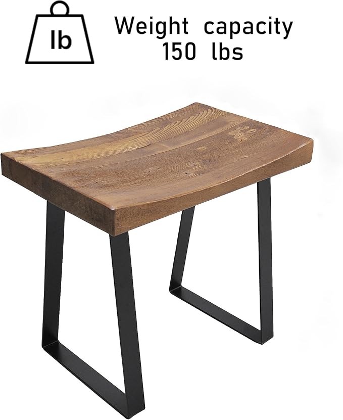Home Soft Things Natural Reclaimed Pine Wood Tile Shape Entryway Bench - Image 8