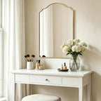 Besdomus Scalloped Gold Mirror for Bathroom: 24"x36" Minimalist Modern Arched - Image 6