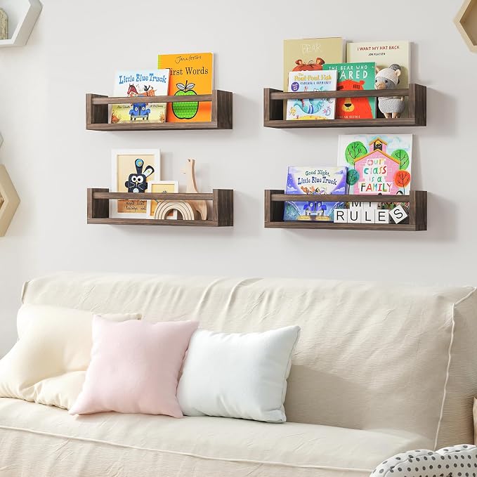 Fixwal Floating Book Shelves for Wall, 16.5 Inch Nursery Book Shelves for Kids - Image 5