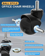 RidRed Office Chair Wheels Replacement Heavy Duty 2 Inch Roller Blade Wheels - Image 2