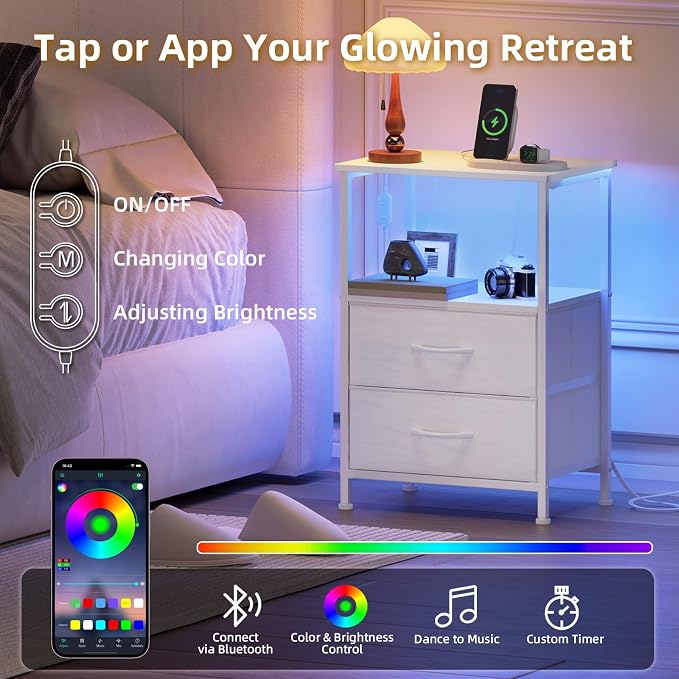 Somdot Nightstands Set of 2, End Tables - Image 4