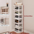SAN HE 7-Tier Modern Bamboo Shoe Rack - Image 2