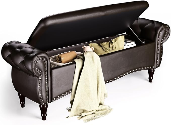 ZZW Storage Ottoman Bench, Tufted Bed Benches by zzw