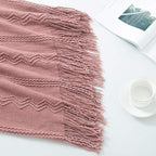 BOURINA Coral Pink Throw Blanket 60 x80 Inches Textured Solid Soft Sofa Throw - Image 6