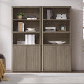 SICOTAS Book Shelf with Doors 71" Tall 6 Tier Bookshelf with Adjustable Shelves by SICOTAS