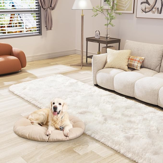 LOCHAS 2x8 Runner Rugs for Hallway, Fluffy Area Rugs for Bedroom, Cream | Ultra - Image 4