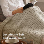 L'AGRATY Chunky Knit Throw Blanket - Image 4