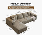 135.4" Cloud Modular Sectional Sofa Couch - Image 2
