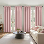 MIULEE 84 Inch Length Light Pink Blackout Bedroom Curtains Set of 4 | Thermal by MIULEE